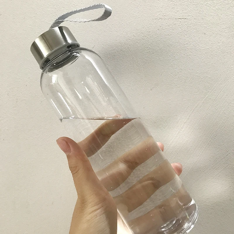 300/400/500ML Plastic Transparent Round Portable Water Bottles Outdoor Hiking Sports Travel Carrying for Water Bottle Drinkware