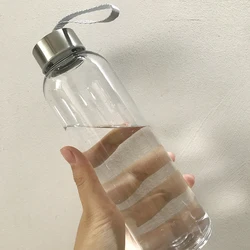 300/400/500ML Plastic Transparent Round Portable Water Bottles Outdoor Hiking Sports Travel Carrying for Water Bottle Drinkware