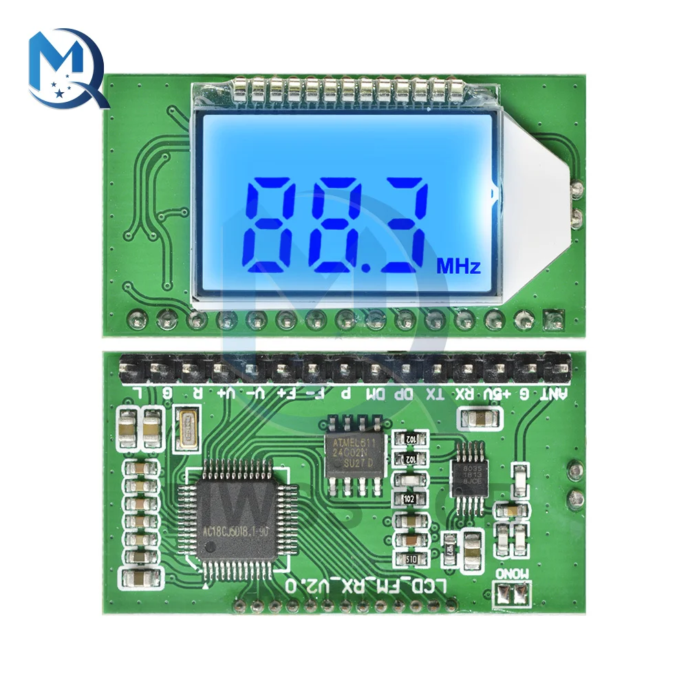 3V 5V LCD Digital Display FM Radio Transmitter Receiver Module PLL 87-108MHZ Wireless Microphone Stereo Board Noise Reduction