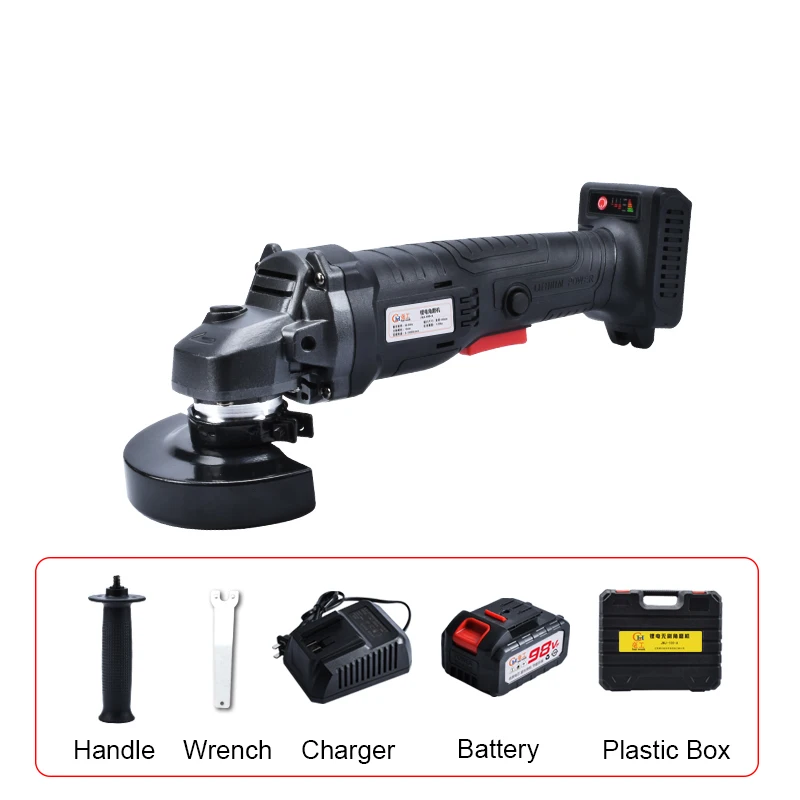 Amoladora angular inalámbrica, 20V, iones de litio, 6000mAh, rectificadora, amoladora angular eléctrica de corte, herramienta eléctrica de molienda para el hogar y el bricolaje
