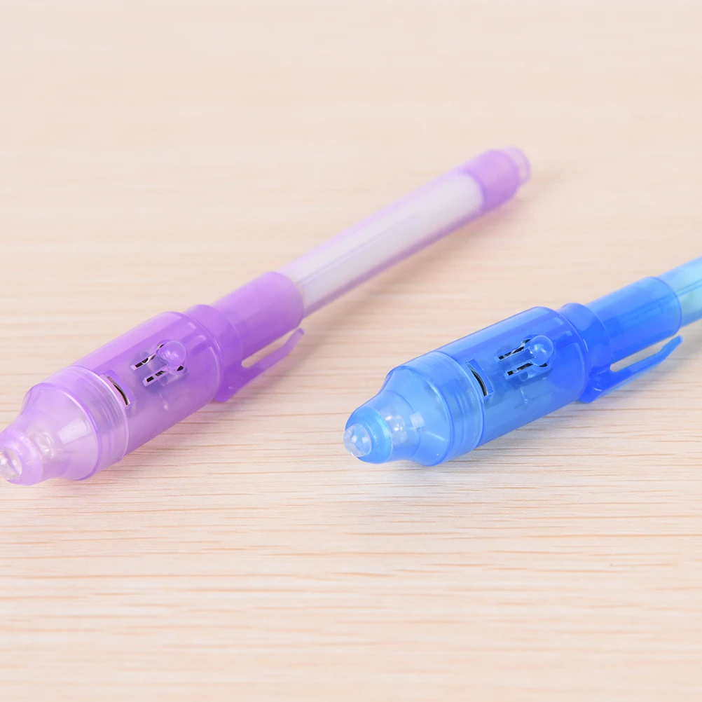 2 In 1 Creative Magic Purple UV Black Light Combo Stationery School Office Drawing Invisible Ink Pen