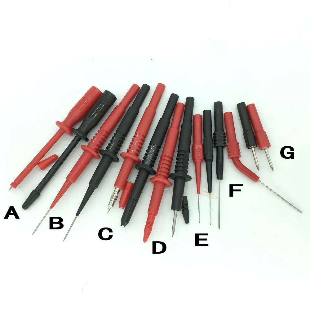 

Set of 7 Types Universal Non-destructive Digital Voltmeter Multimeter Lead Probe Wire Pen Insulation Piercing Needle Test Probes