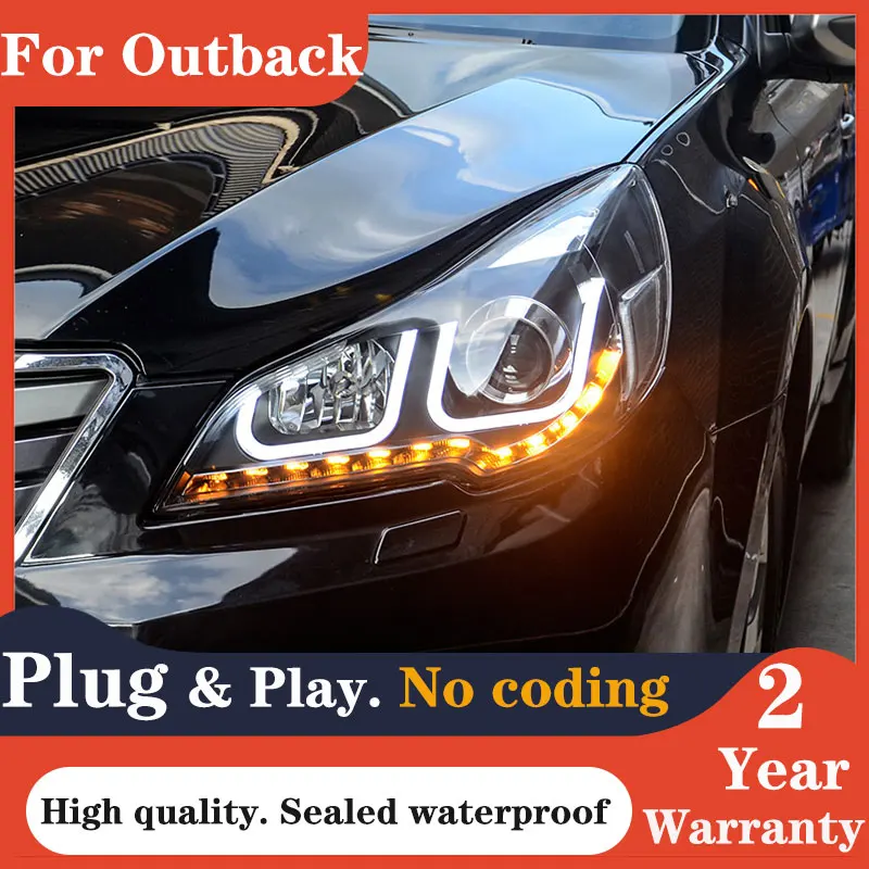 Car For Subaru Outback 2010-2016 LED Headlight Modification Assembly Upgrade Turn Signal Lamp Projector Lens Low Beam High Beam