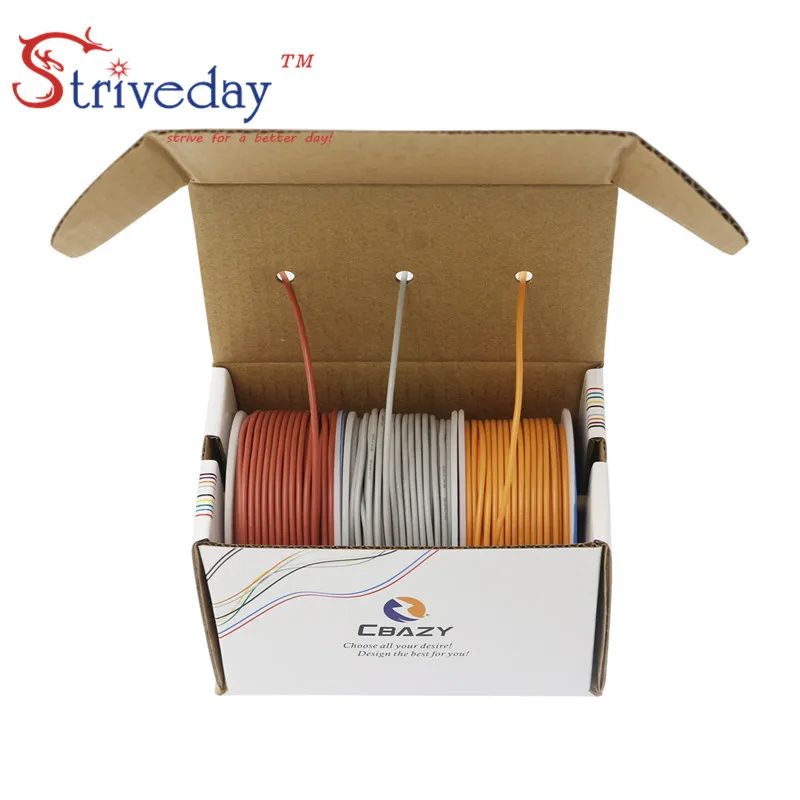 22AWG 75m/box (3 color Mix set kit) Flexible Silicone stranded Cable Wire Insulation Tinned Copper Electrical Wires DIY