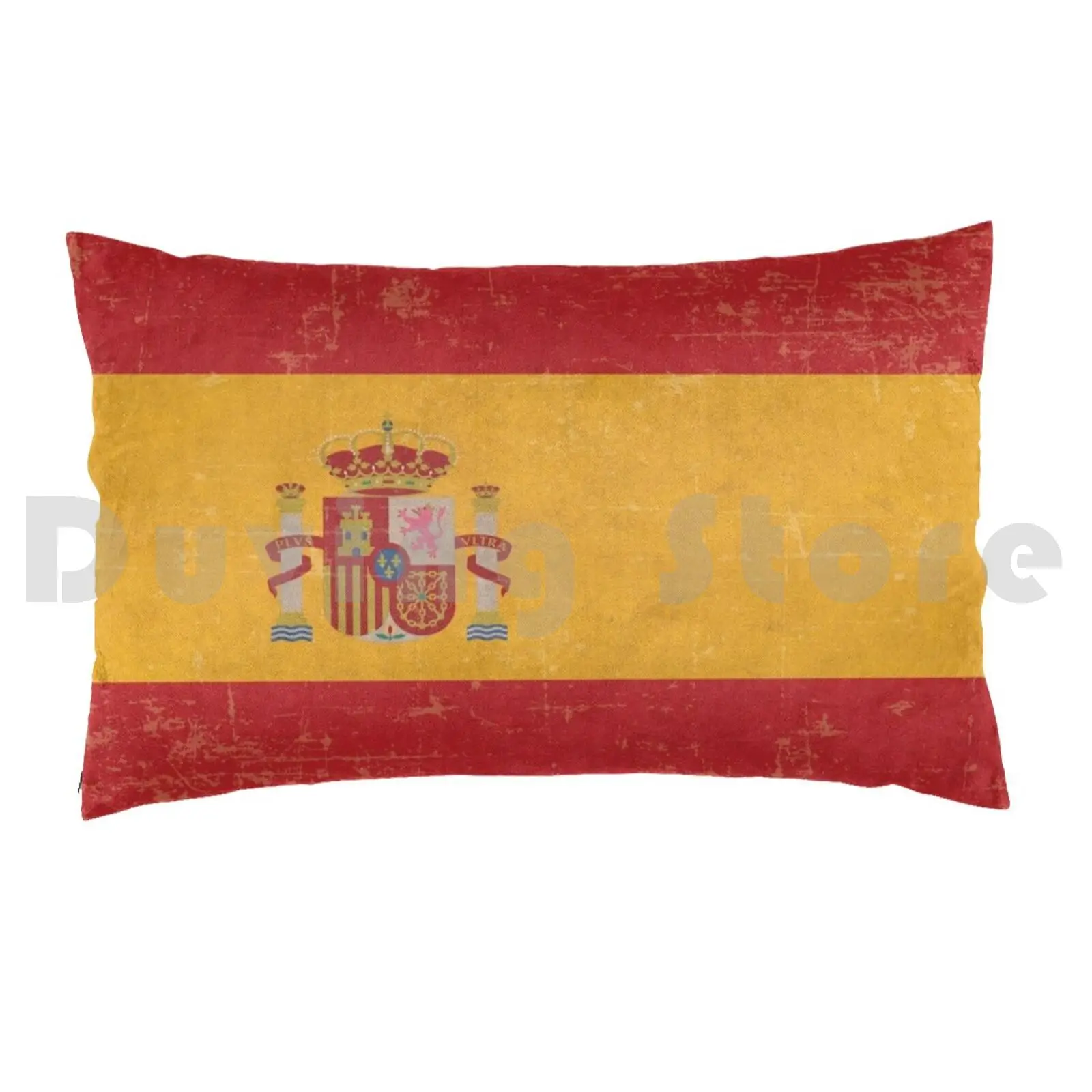 Old Scuffed Spain Flag Gift Idea Pillow Case Printed 50x75 Spain Spanish Spanish Flag National Colours