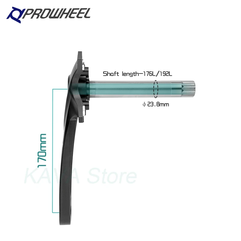 Prowheel Fatbike Crankset Claw-100/120 Snow Bike Crank Arm ebike Sprocket 104BCD Shaft 176/192mm Bottom Bracket BB100/120