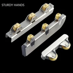 4 Pcs Stainless Steel Door Window Silent Pulley Cupboard Slot Wheel Sliding Door Fittings Glass Door Track Rollers Home Hardware