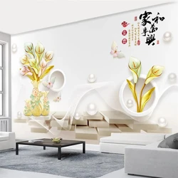 Angepasst 3d Tapete Stereo Relief Calla Lilie Hause und Wanshixing Wandbild 3D TV Hintergrund Wand Wohnzimmer Schlafzimmer Tapeten