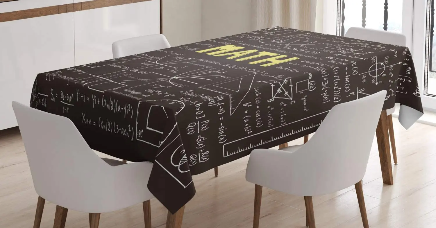 

Classroom Decor Tablecloth Dark Blackboard Word Math Equations Geometry Axis Dining Room Kitchen Custom Table Cover