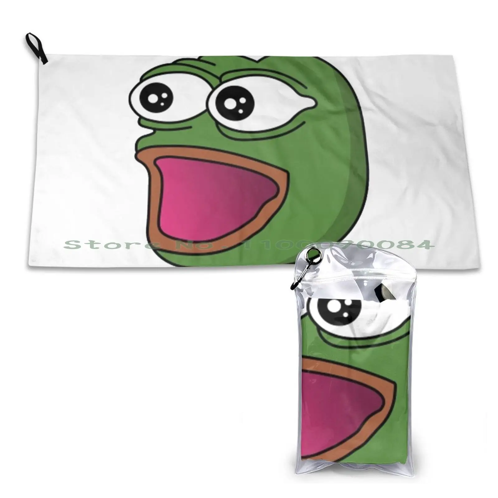 Poggers Poggers Meme The Frog The Frog Meme Pogchamp Monkas Surprised The Frog Quick Dry Towel Gym Sports Bath Portable