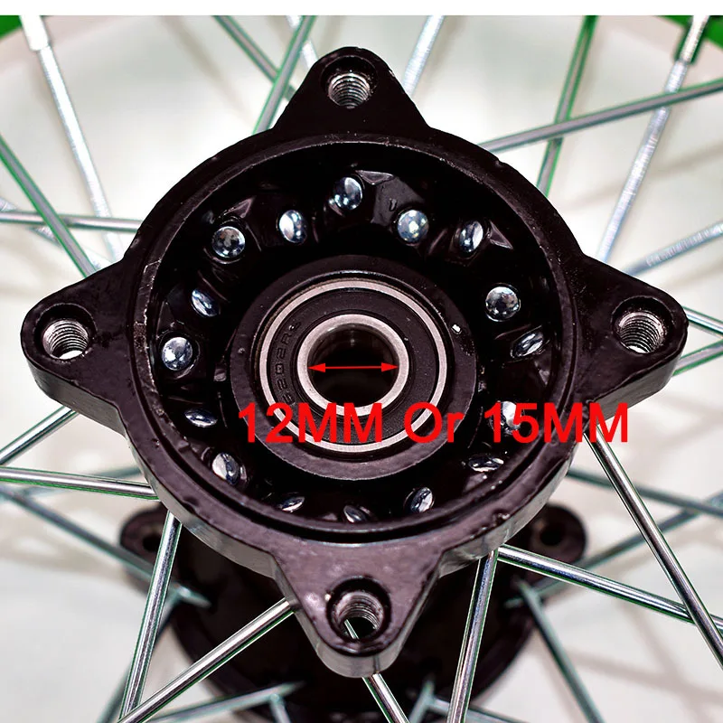 1.85x12 inch Front 1.85-12 inch Rear Rims Aluminum Alloy Wheel Rims Black Hub For KLX CRF  Kayo BSE Dirt Pit Bike Motorcycle