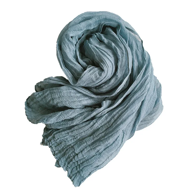 Linen scarfs for ladies Big Size Solid Color Muslim Hijab Women\'s Headscarf  hijab  turbans for women