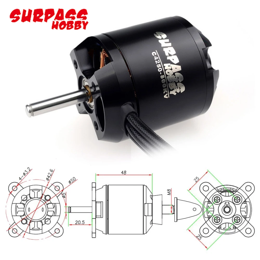 Surpass Hobby C4250 3520 600KV/800KV 600 obr./min 2kw bezszczotkowy silnik do RC Airpalne samoloty Multicopters samolot zabawka-helikopter