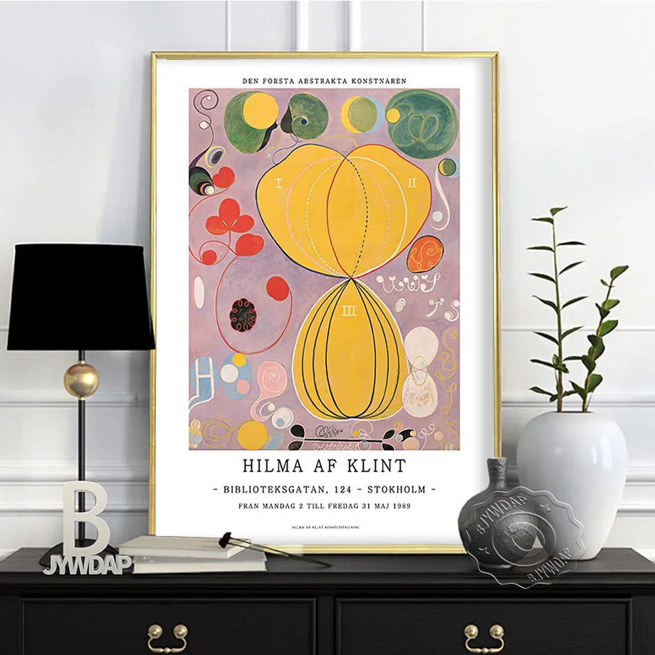 Swedish Hilma af Klint Exhibition Wall Stickers, klint Mysticism Retro Poster, Hilma af Abstract Art Prints, Exhibition Museum