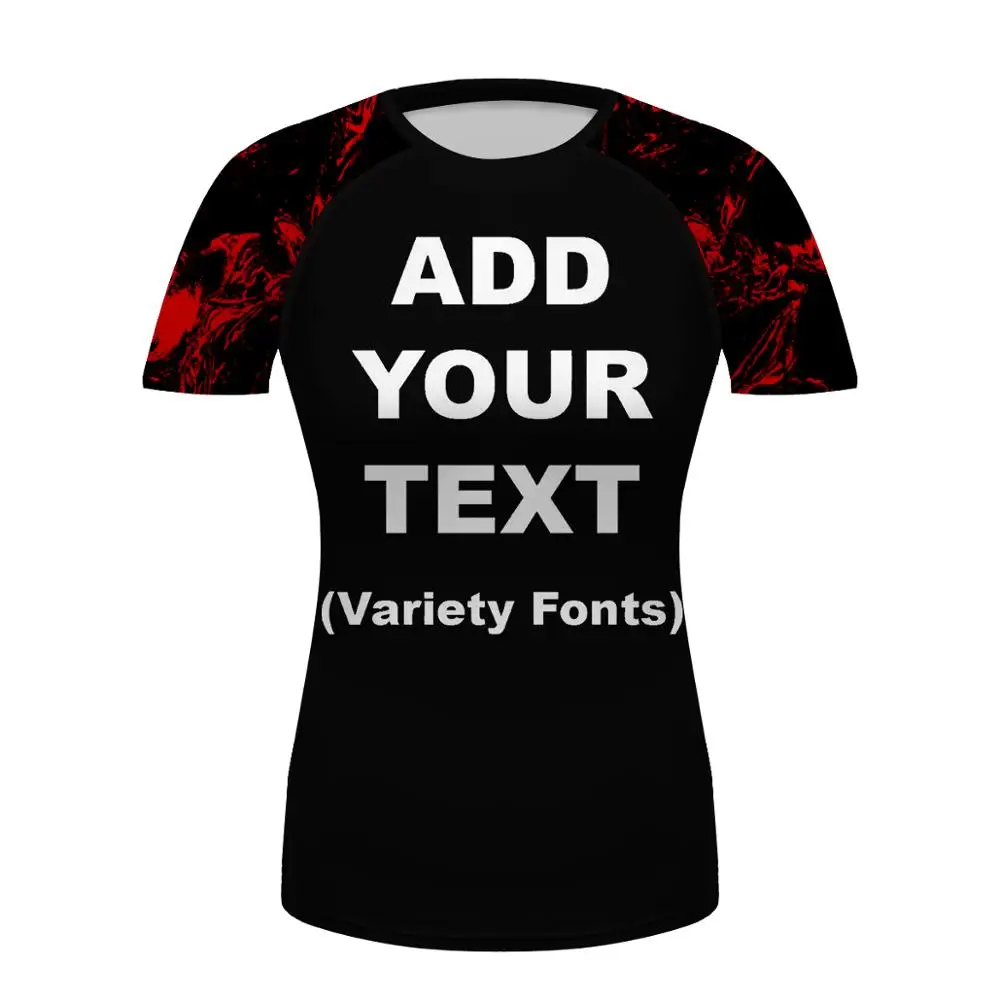 Custom Add Your Number Text Two Side Vibrant Creative Print Party Fitness Workout Graphic Holiday Sport shirt Rash Guards