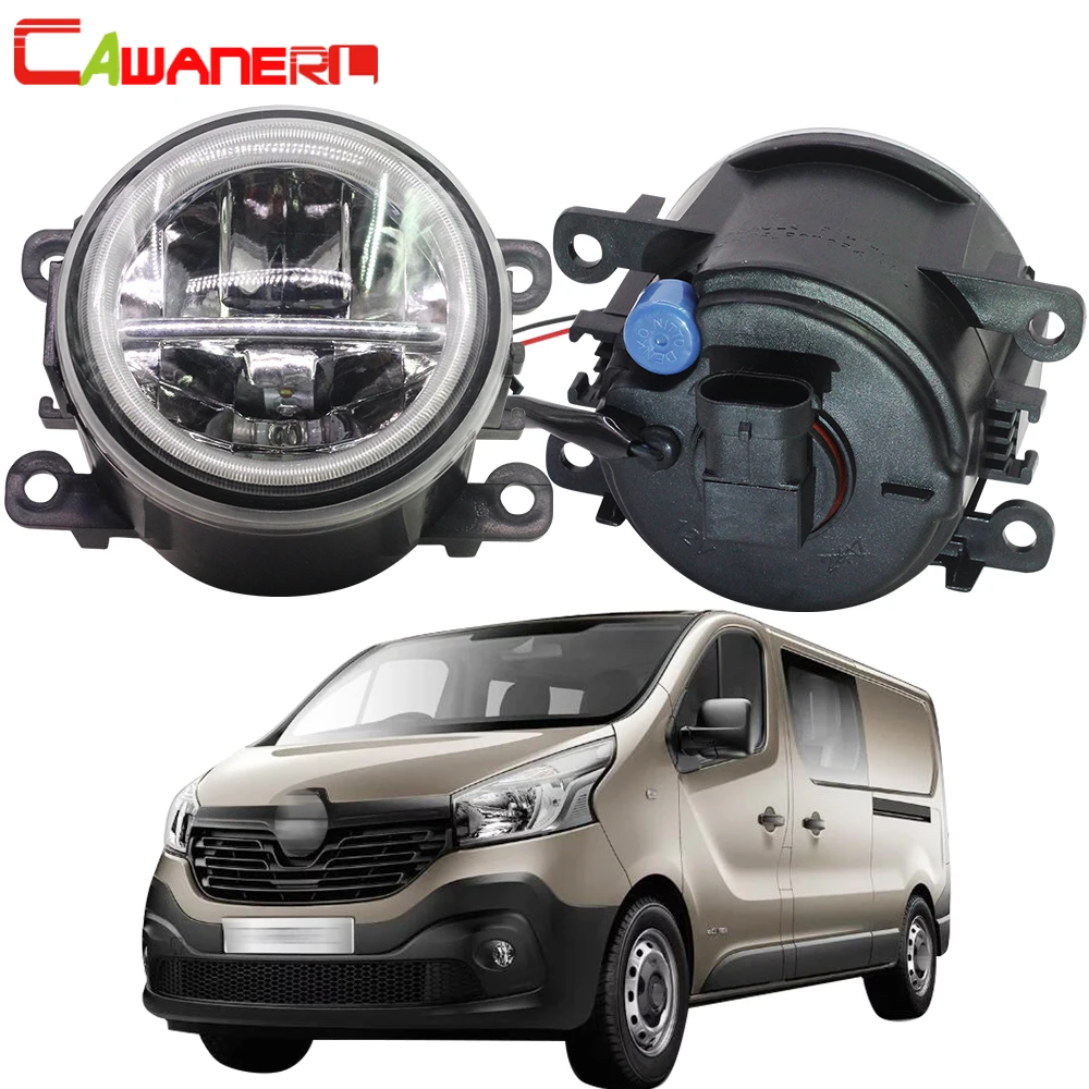 

Cawanerl For Renault Trafic 2.5L L4 Diesel Turbocharged 2003-2006 Car LED Fog Light + Angel Eye DRL Daytime Running Light 12V