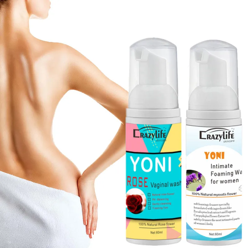 60ML Feminine Intimate Yoni Wash Natural Washing Foam Vaginal Herbs Washer Hygiene Vagina Detox Cleaning Care for Woman Health