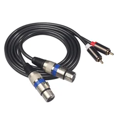 Câble audio 2 XLR vers 2 RCA, adaptateur amplificateur, boîte de son XLR, RCA, HiFi, câble haut-parleur Microphnoe