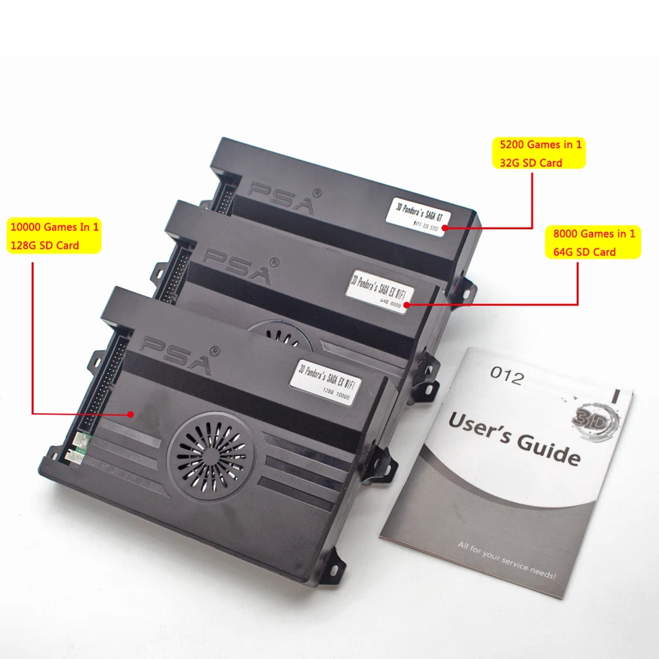 3D Pandora Saga Box, 5200, 8000, 10000 in 1, Wifi Market, 128G SD