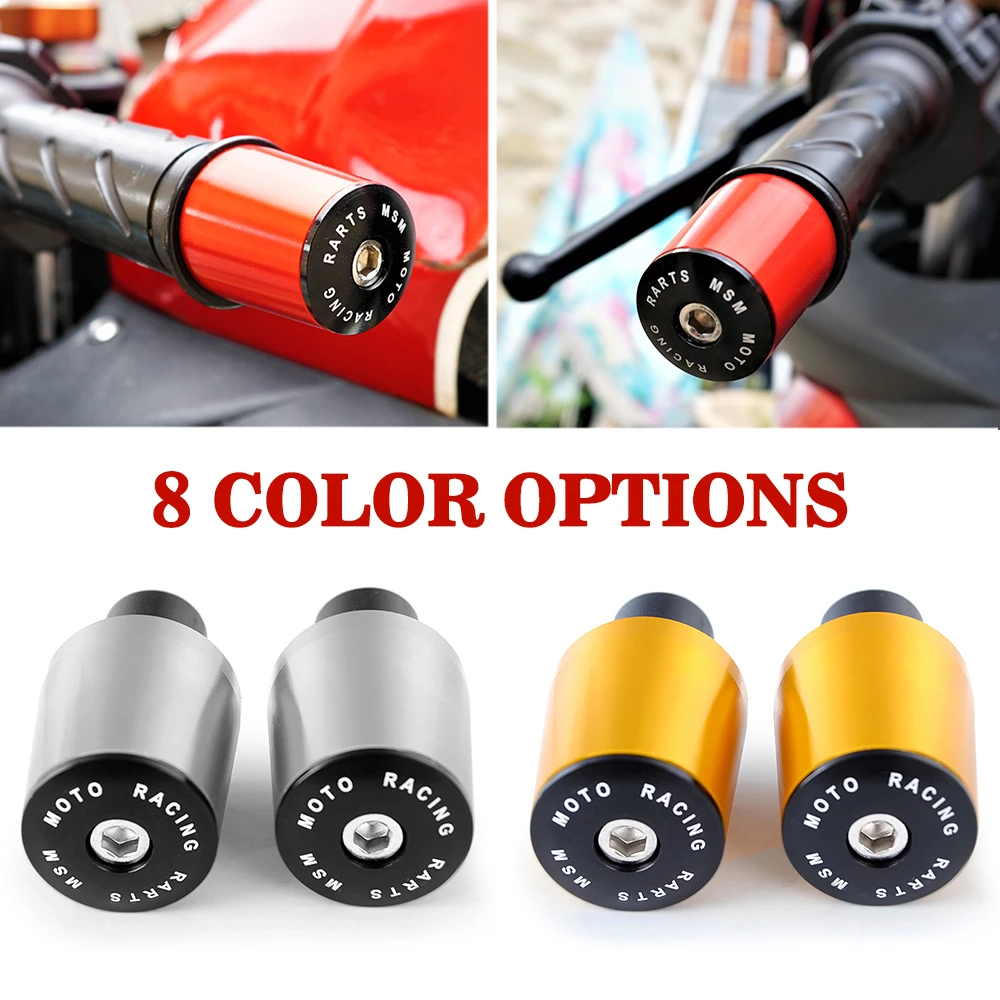 1 Pair Motorcycle Accessories Road MTB Bike Handlebar Cap Hand Grips Bar End Plug 7/8\'\' 22mm Handlebar Counterweight Plug Slider