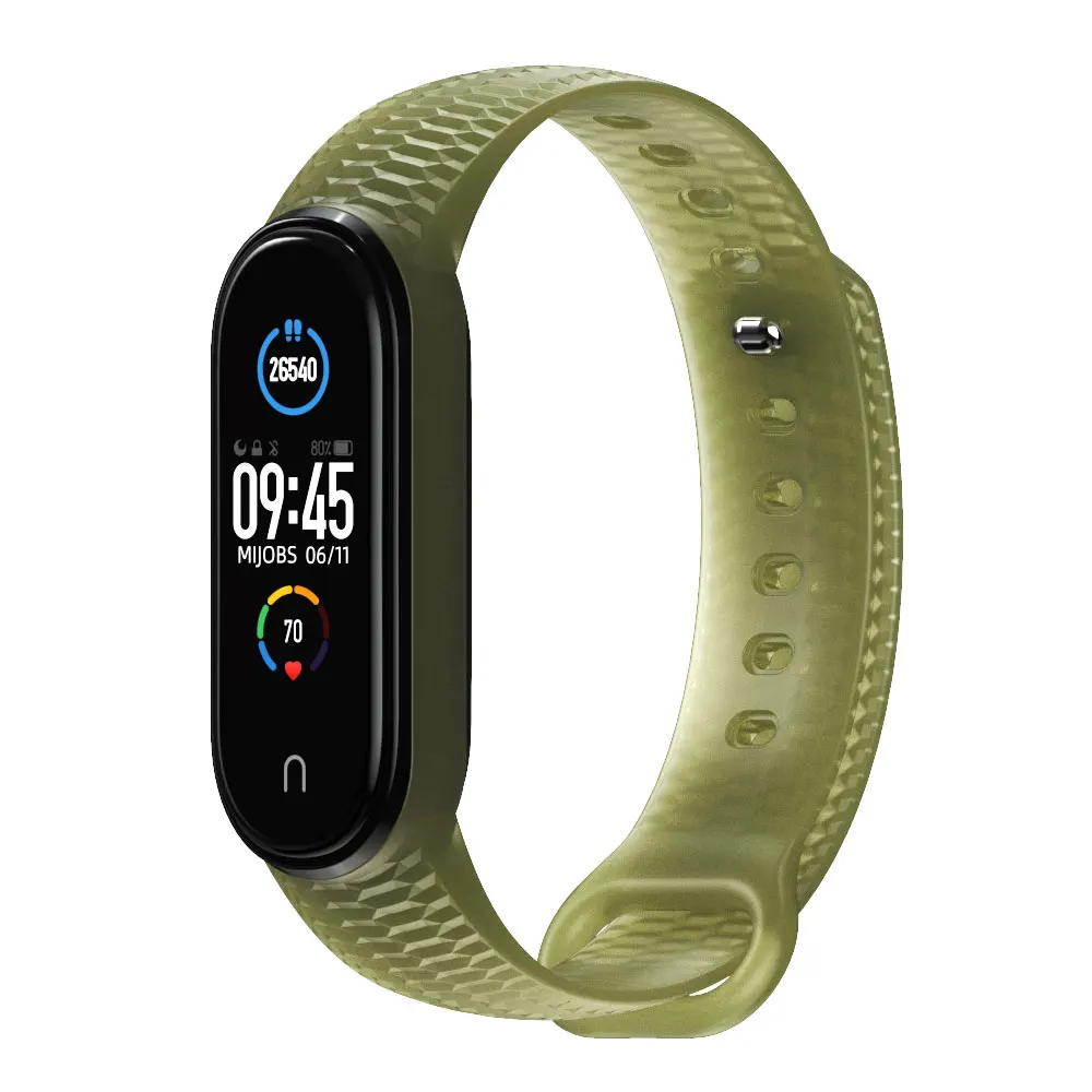 Pulseira para xiaomi mi band 5, material translúcido, para modelos xiaomi mi band 6