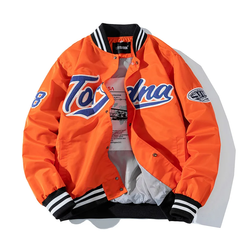 Giacca da Baseball Hip Hop uomo donna giacca da ricamo lettera Streetwear giacca moda Vintage giacca a vento coppie primavera autunno