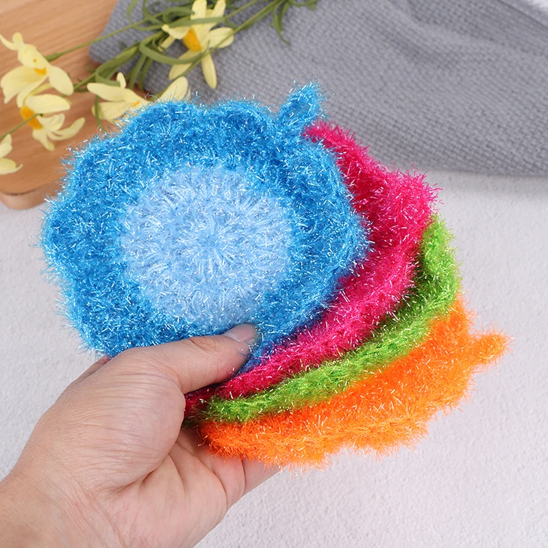 1pc Scrubber Sponge Dishcloth flower Kitchen Washing Cleaning Towel Dish Rags Wipe