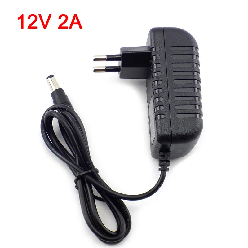 AC DC 12v 2A 2000ma adapter zasilacz ue UK AU US wtyczka 5.5*2.5mm ładowarka ścienna do DC mężczyzna kobieta taśmy led lampa światła