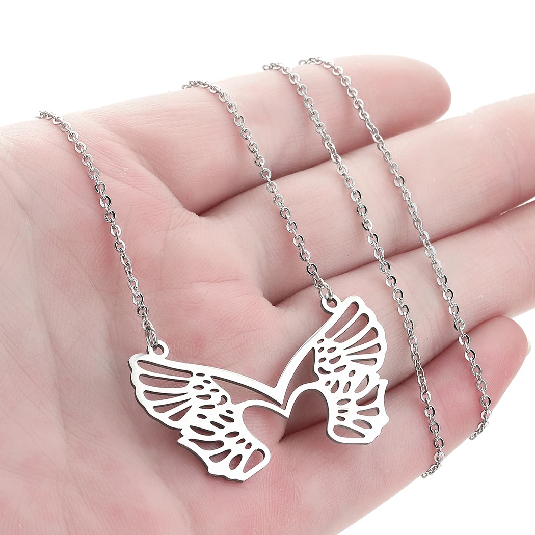 CHENGXUN Hollow Placebo Pendant Necklace for Women Girls Stainless Steel Laser Cut Brian Molko Sign Symbol Charm Neck Chain