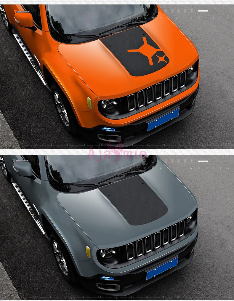 For Jeep Renegade 2016 2017 2018 Carbon Fiber Color Car Hood Film Star Car Sticker Protector Styling Accessories