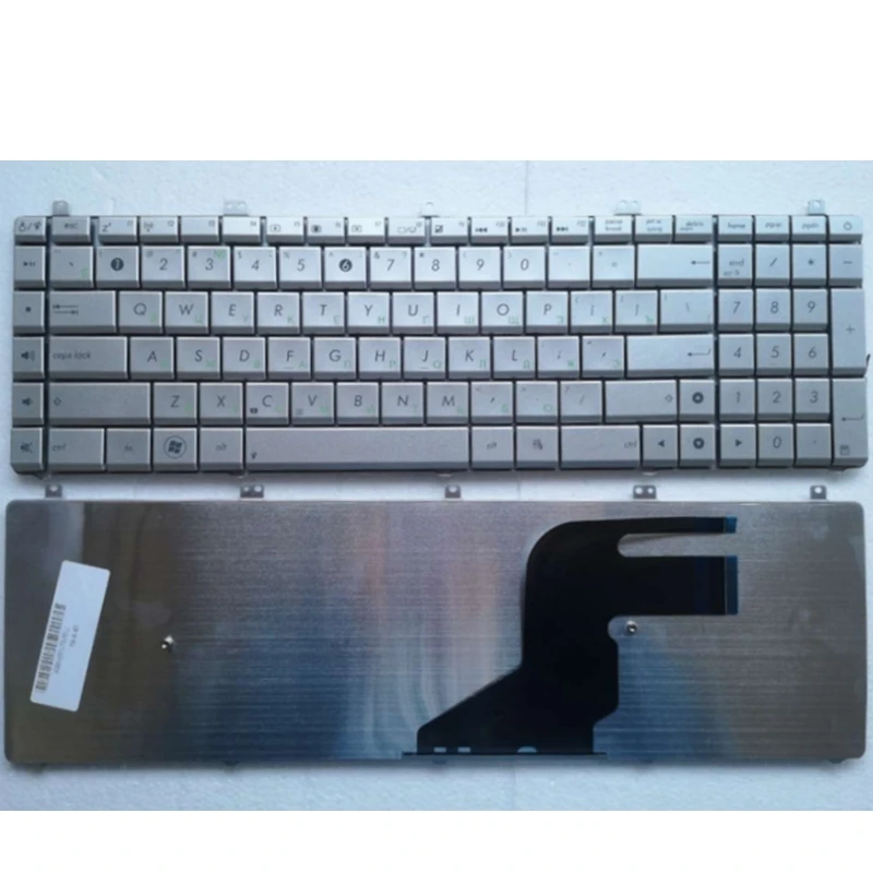 New Keyboard US/Ru for ASUS N75 N75SF N75SL N75S N75YI267SL N75YI245SL N75Y English laptop keyboard Silver replace notebook