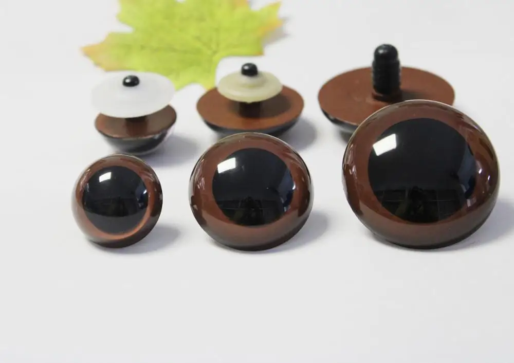 1pair--30mm/40mm/50mm/60mm  big size handpaint brown color safety toy doll eyes + back washer for diy plush doll --size option