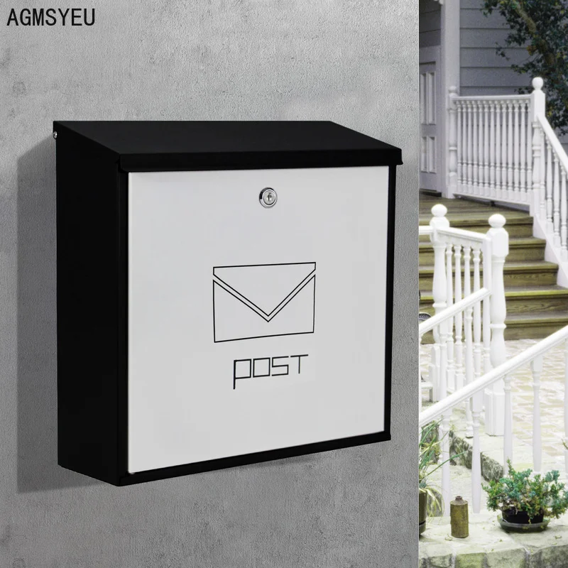 AGMSYEU Outdoor Community Mailbox Wall-mounted Villa Mailbox Complaint Reporting Suggestion Box with Lock Rainproof Mailing Box