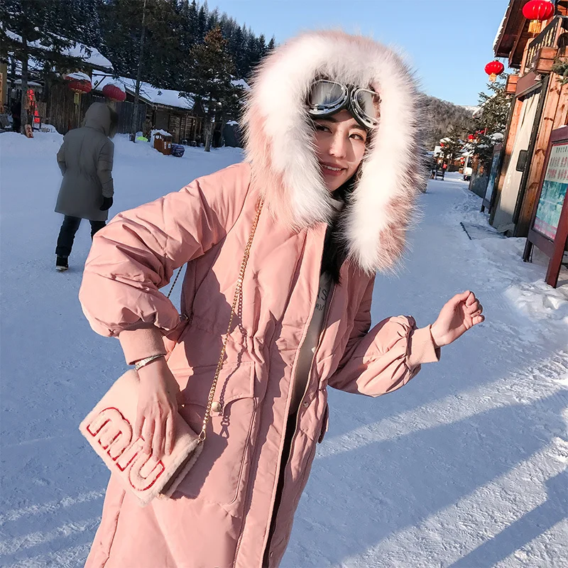 Winter Down Jacket Women 90% Duck Down Coat Female Long Down Parka Real Fur Hooded Korean Thick Warm Clothes 2020 LWL1339