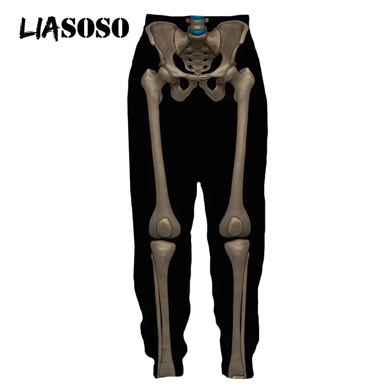 LIASOSO 3D Print Skull Legs Skeleton Horror Ghost Sweatpants Streetwear Harajuku Casual Funny Sweat Pants Men Women Jogger Pants