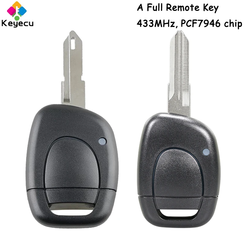 

KEYECU Remote Control Car Key With 1 Button 433MHz PCF7946 ID46 Chip NE72 VAC102 Blade Fob for Renault Twingo Clio Master Kango