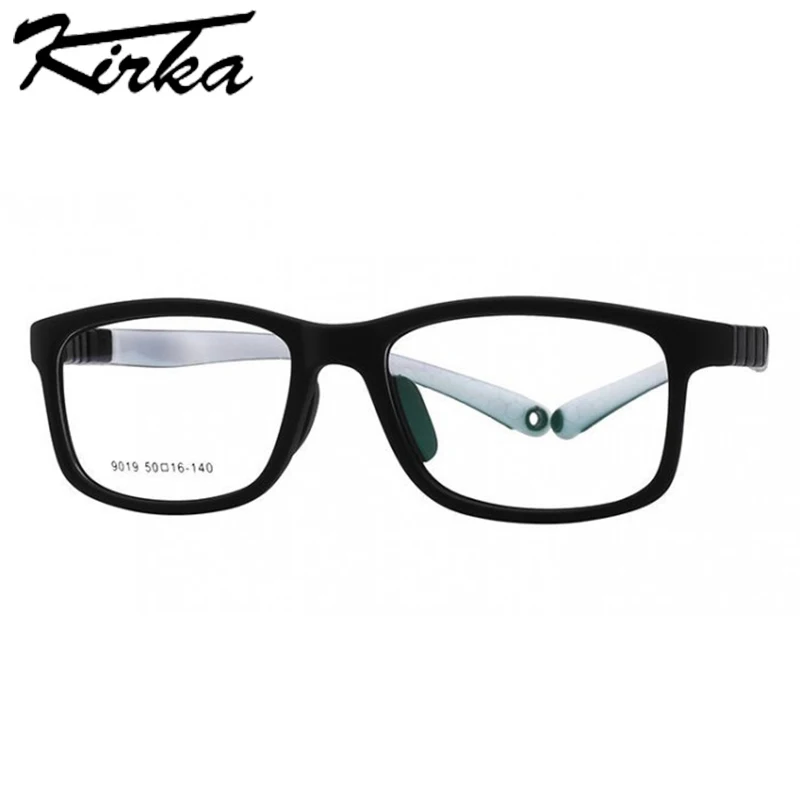 Kirka Cream Blue Oversize Eyewear Frame TR90 Adjustable Silicone Rope Student Optical Glasses 9019 for Young Adults