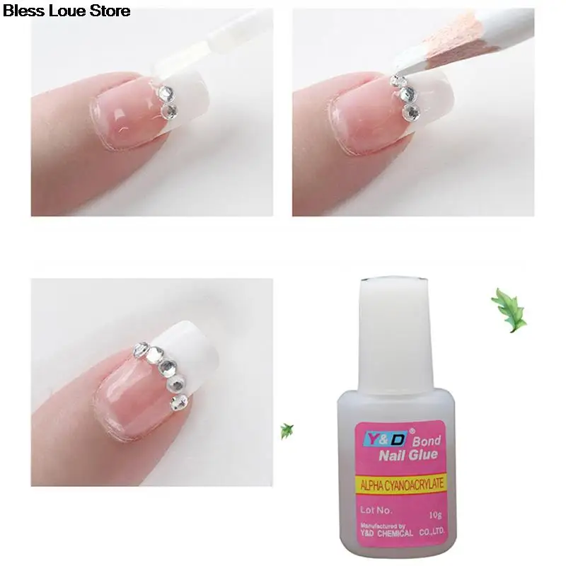 10g cola de unhas 100% dicas falsas acrílico pegamento para unas acessórios do prego ferramenta para prego falso strass cola colle um falso ongle