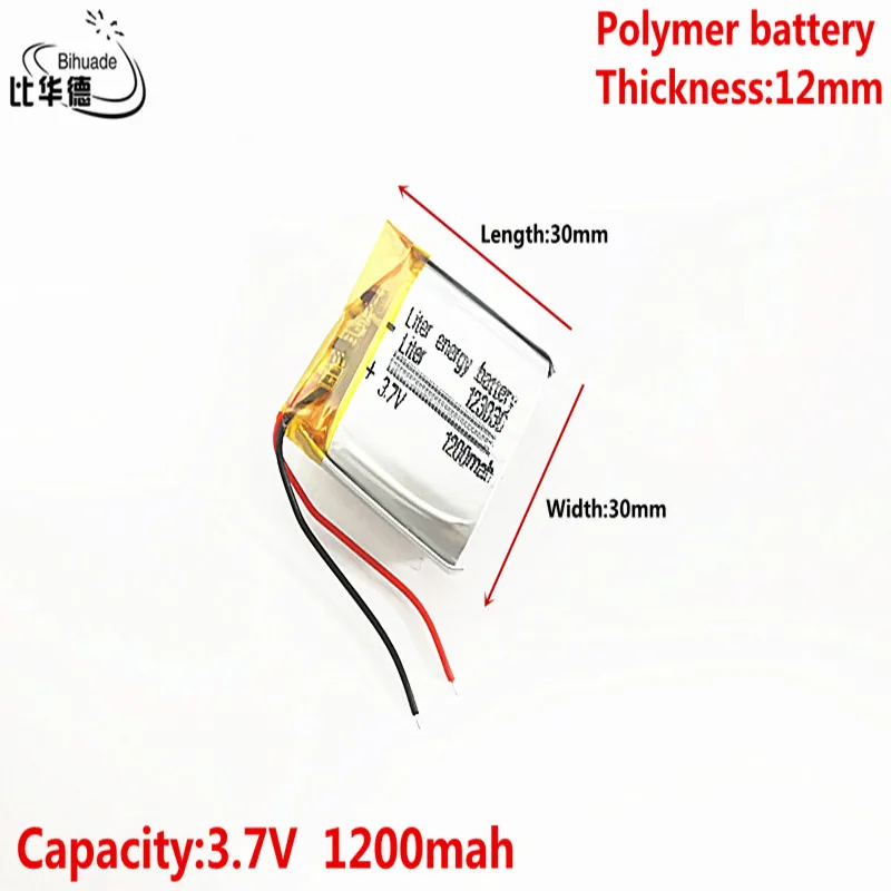 Good Qulity 3.7V,1200mAH,123030 Polymer lithium ion / Li-ion battery for TOY,POWER BANK,GPS,mp3,mp4,cell phone,speaker