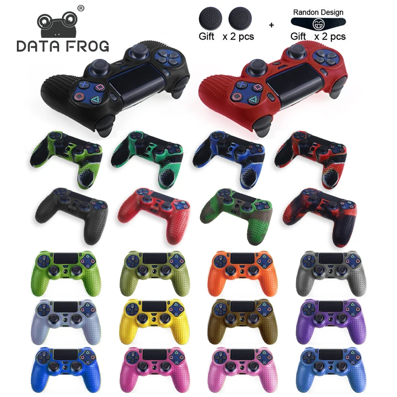 DATA FROG Anti-slip Silicone Rubber Cover For SONY Playstation4 Controller Soft Gel Rubber Skin Case For PS4 Pro Slim Gamepad