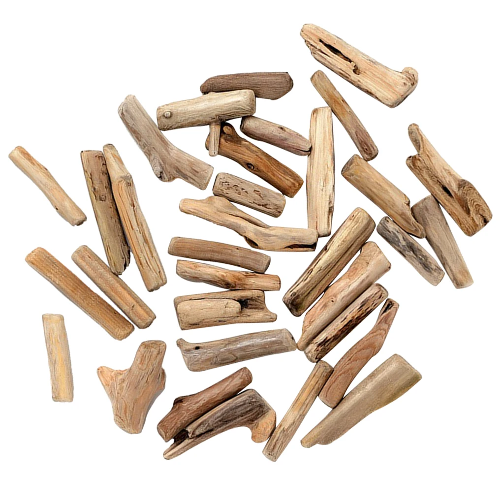 50Pcs/Pack Natural Driftwood Wooden Multiple Shapes For Handmade Craft Modelling Wood Slices Plaque Table Ornaments Decor Pieces