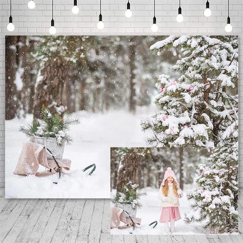 

Avezano Photo Backdrop Christmas Winter Pine Snowflake Bokeh Decoration Wallpaper Banners Background Photophone For Photo Studio