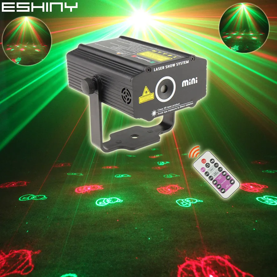 ESHINY Remote R&G Laser 3 Christmas Patterns Projector DJ Party Effect Dance Disco Stage Bar Holiday Room Light L133N8