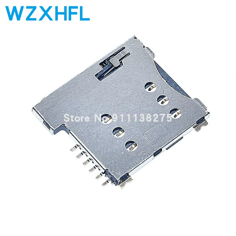 10Pcs Sim Card Slot Micro Sim 6P 6-Pin Kaarthouder Adapter Verbinding Gebruik Voor Telefoon Zelf push Type