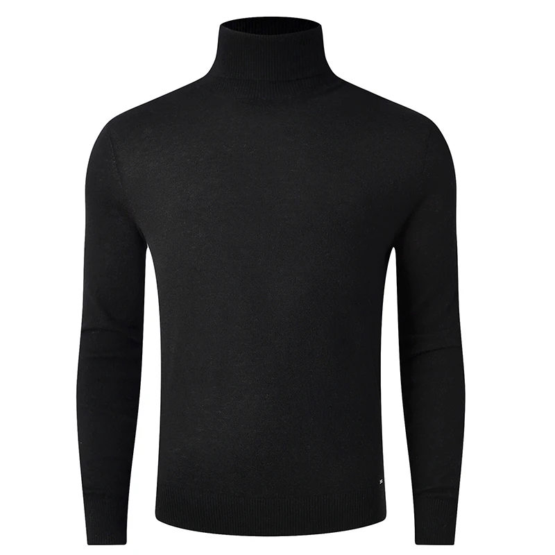 Men\'s Lightweight 100% Pure Merino Wool Turtleneck Sweater Underwear T Shirt -Warm Winter Man Thick Clothes Tops Sweaters