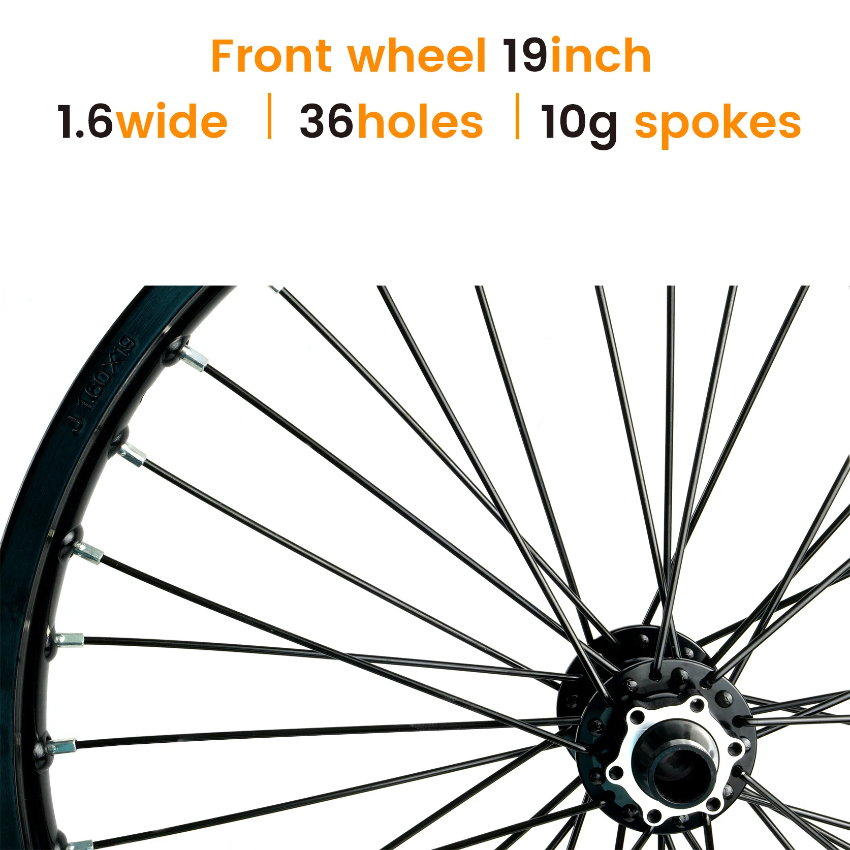 GARMATA  Front Wheel 17inch 19inch 1.6wide  black 36holes 10g spokes 110x20mm front hub Bicycle accessories