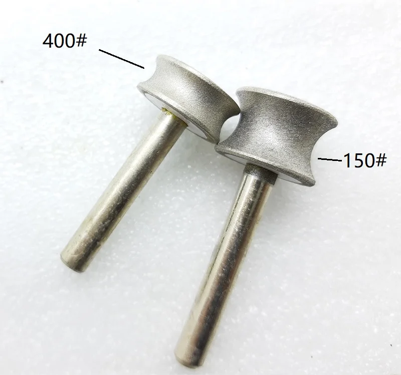 Nuova mola diamantata con gambo da 1mm 6mm per smussatura ad arco in vetro 150 #