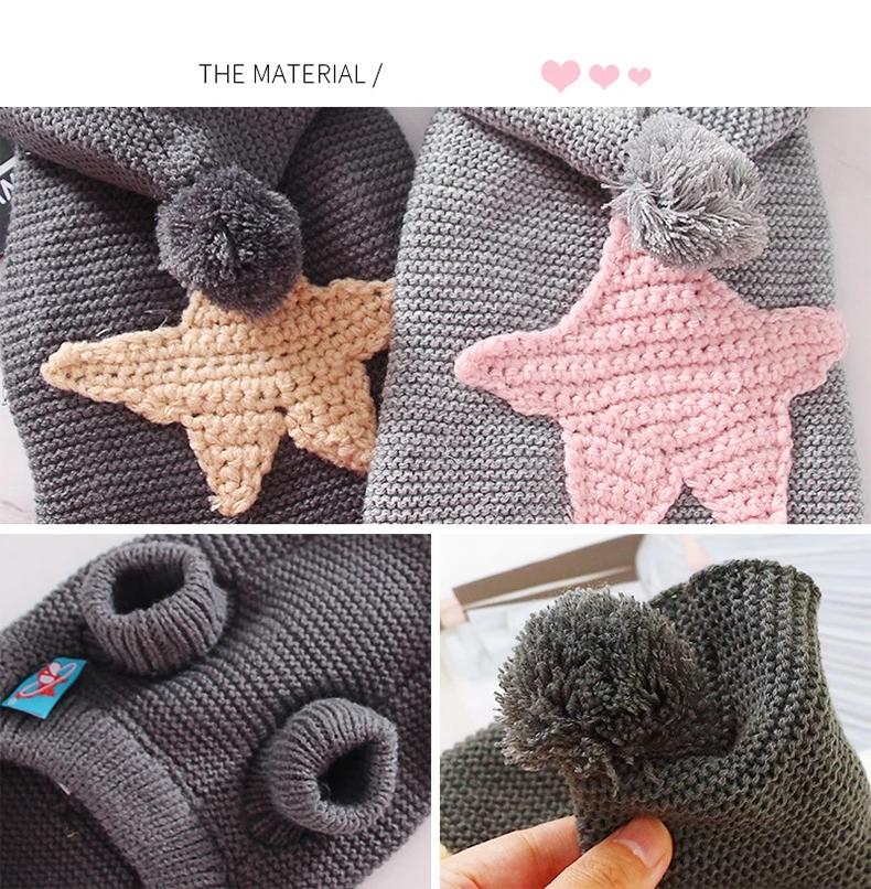Pure Handmade Knit Dog Sweater Coat Outfit Chihuahua Shih Tzu Yorksire Pet Clothing For Cats Animal With Hat Supplies Drop Ship image 3