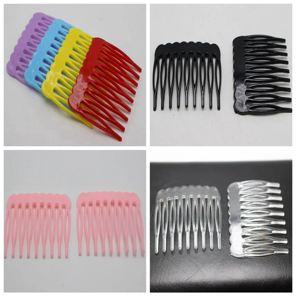 

25 Mixed Color Plastic Smooth Hair Clips Side Combs Pin Magic Grip Hair Pin 46mm