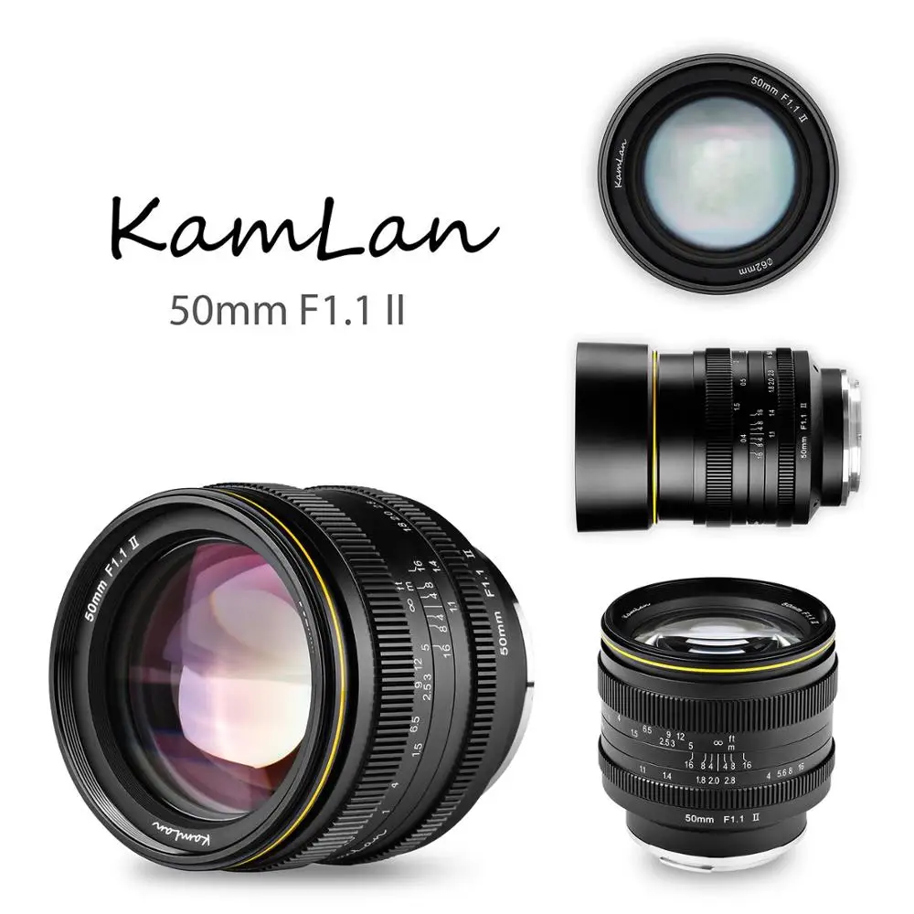 

KamLan 50mm f1.1 II APS-C Large Aperture Manual Focus Lens for Mirrorless Cameras Camera Lens for Canon Sony Fuji